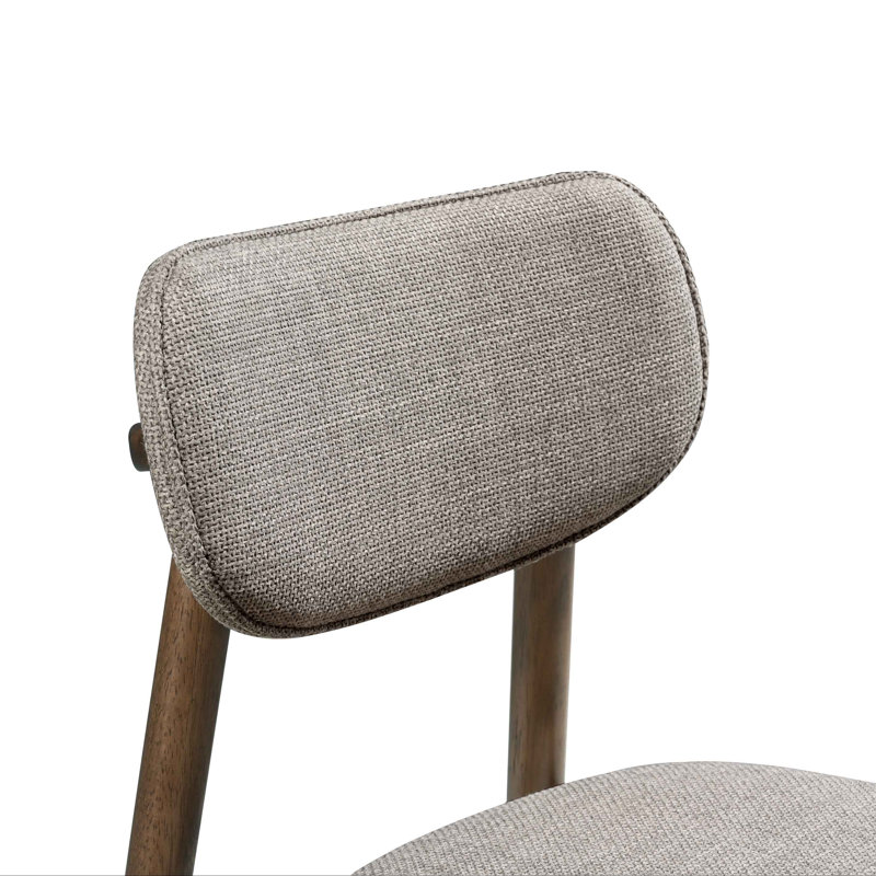 18.7 H Upholstered Dining Chair, Walnut