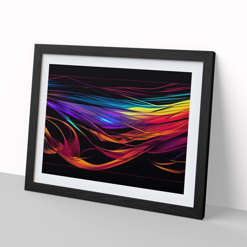 Hopeful Abstract - Single Picture Frame Print, 46cm H x 64cm W x 2cm D, Black
