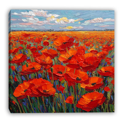 Endless Poppy Field Wrapped Canvas Wall Art