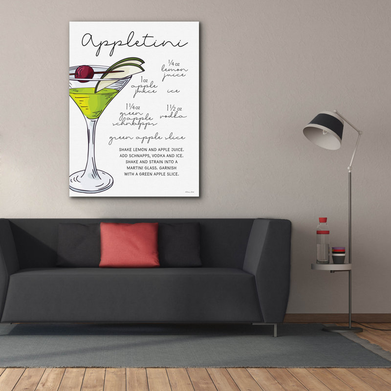  «Appletini Recipe» par Susan Ball, art mural sur toile, 40 po x 54 po