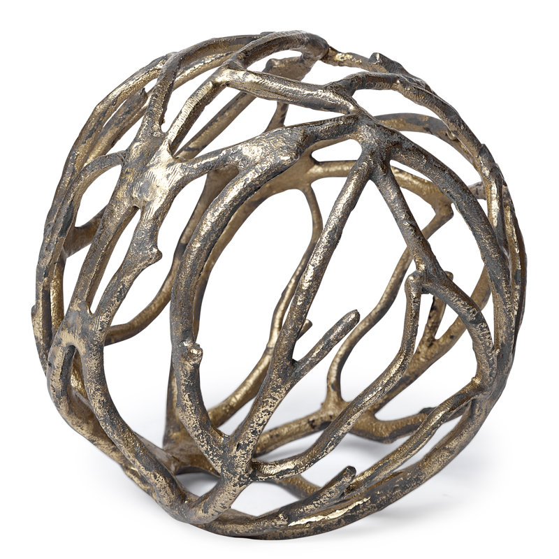 68414 -Sphaira Noir Ii (Large), 4.75" H x 4.75" W x 4.75" D, Gold
