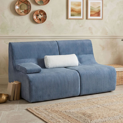 63.7" Sectional Sofa with Throw Pillow