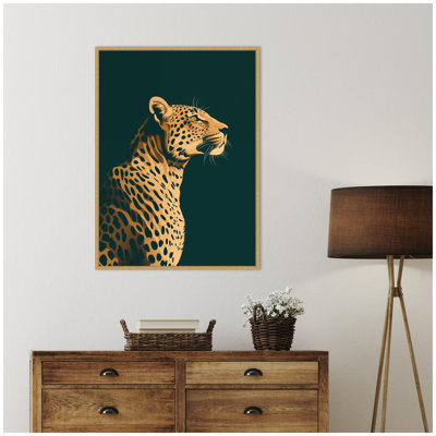  Emerald Gilded Cheetah by The Creative Bunch Studio Framed Canvas Wall Art Print
