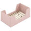 Lit de plancher en tissu d'ameublement en velours doux avec rails de sécurité et tête de lit rose-1380668687