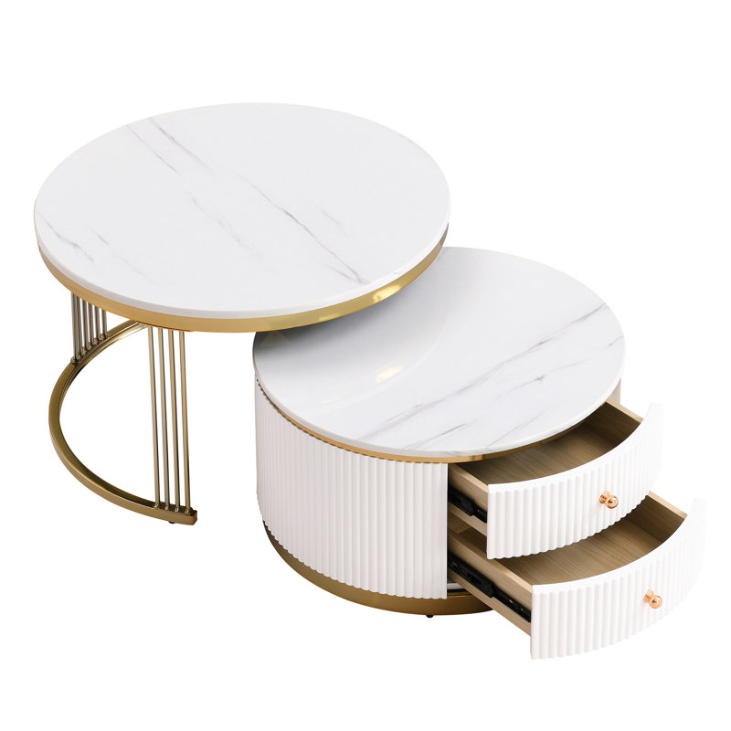 Table basse gigogne 2 tiroirs Elegant Grace