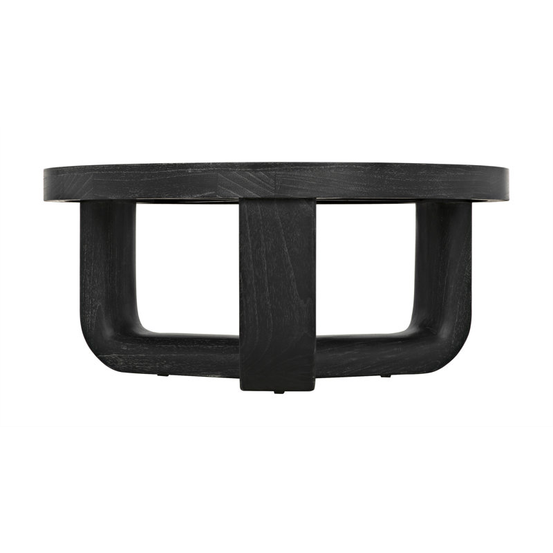 Joel Solid Wood Coffee Table, Cinder Black