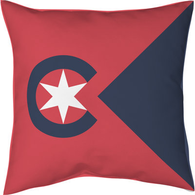 Cleveland Ohio Colours Red White Blue Spun Polyester Floor Pillow