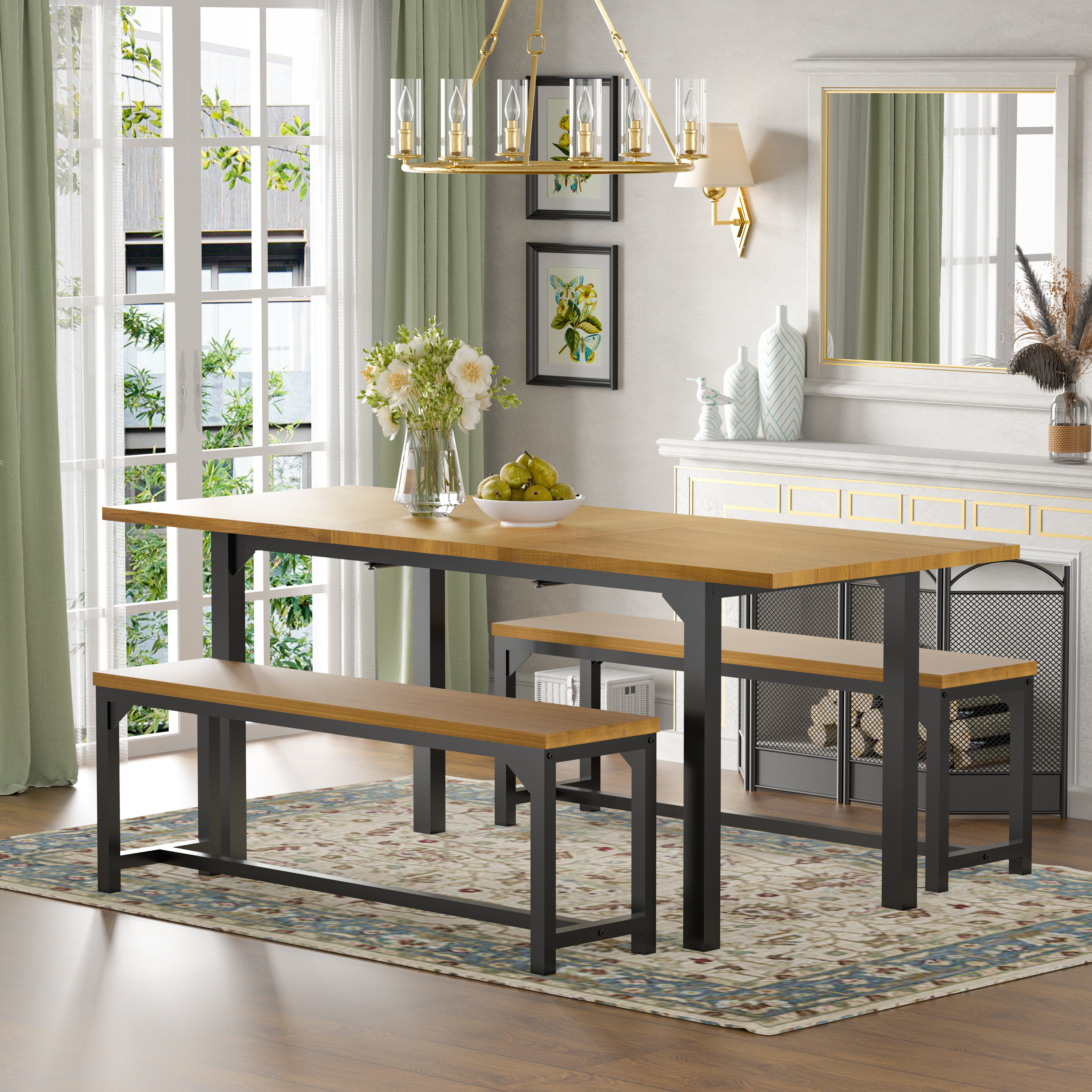 Latitude Run® Keuna Rectangular 63'' L x 28'' W Dining Set