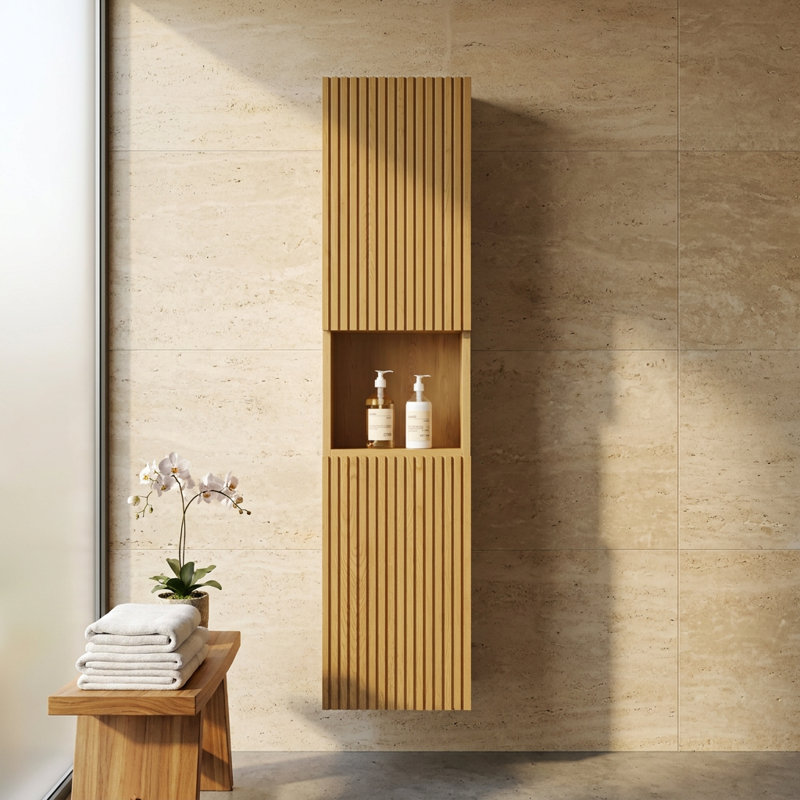 Grande armoire de rangement 59 po pour salle de bain étroite Corolla, Golden