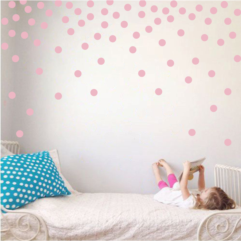 Adhésif décoratif à pois, Rose œillet, H 24 po x l 39 po x P 0,01 po