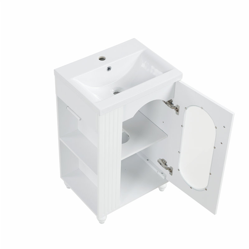 Meuble-lavabo de 20 po avec lavabo, Blanc