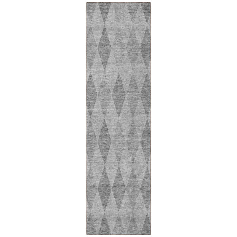 Tapis de couloir intérieur et extérieur gris 8 pi