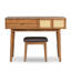 Ensemble coiffeuse classique 43,3 "avec miroir rabattable et tabouret, coiffeuse avec trois tiroirs et espace de rangement