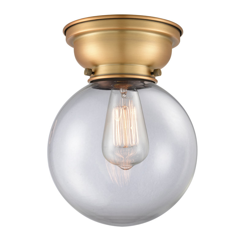 Heiden Glass Flush Mount, Clear, LED
