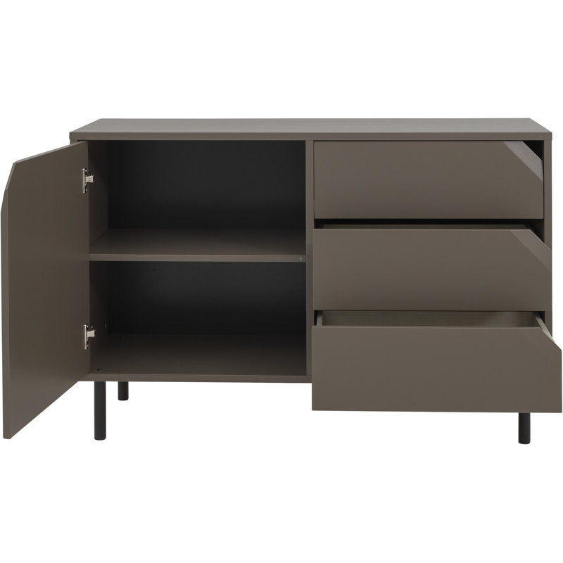 Buffet d'angle à 3 tiroirs de 46,02 po de largeur, Brun