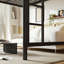 Grands lits mezzanines peu encombrants, rangement moderne en métal noir pour la maison