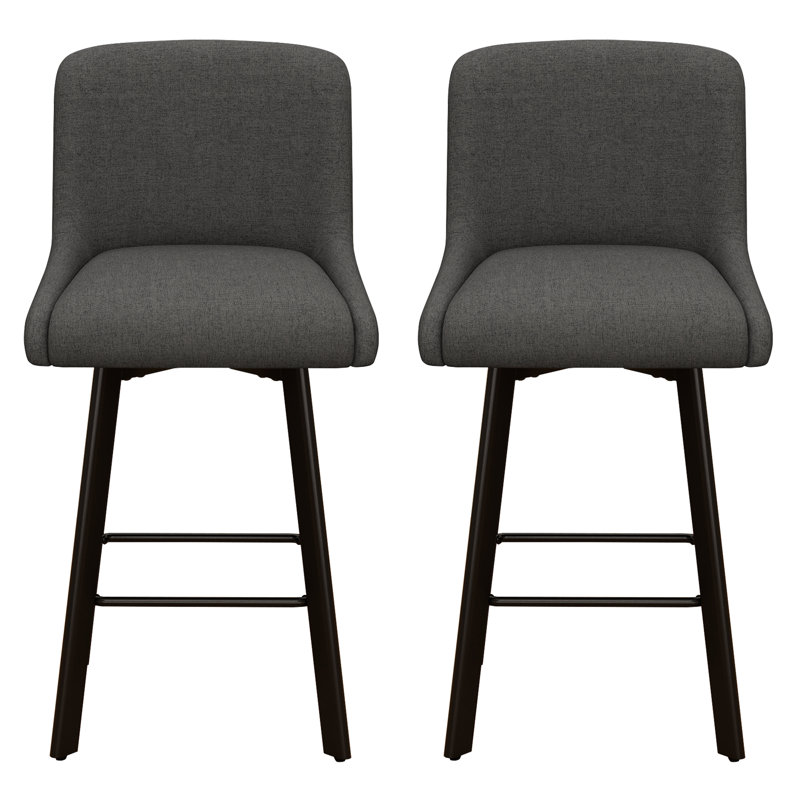 Tabouret de bar 26 po H, 2, Black Grey, Tabouret de bar = siège d'une hauteur de 26 po