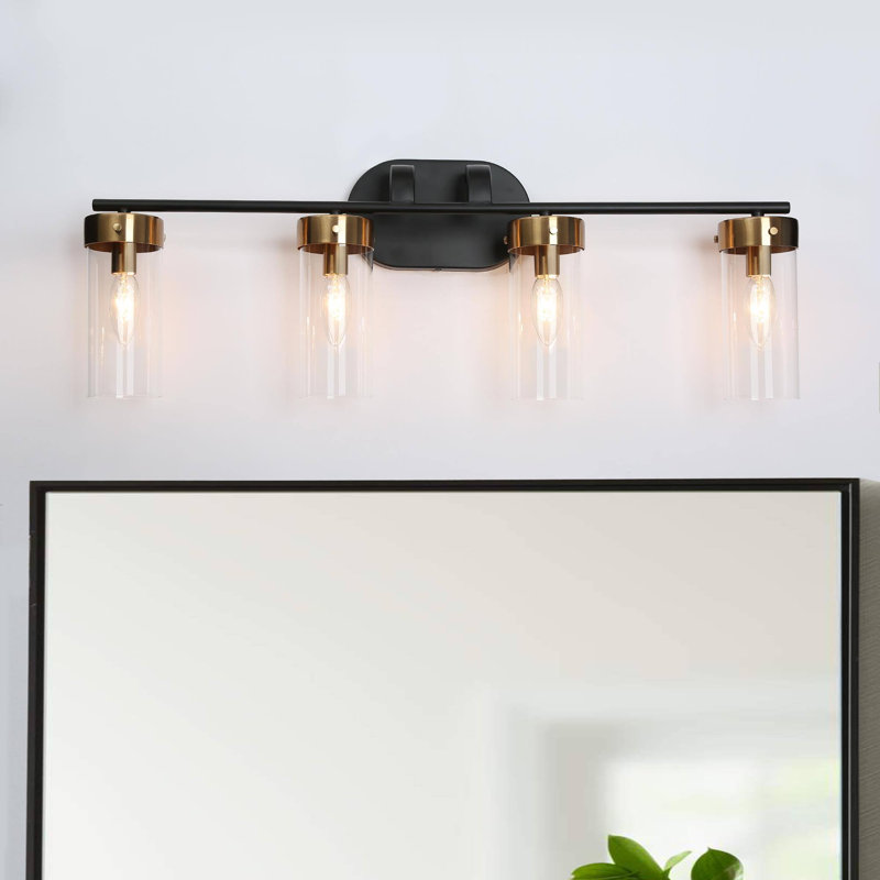 4-Light Black And Gold Wall Sconce
