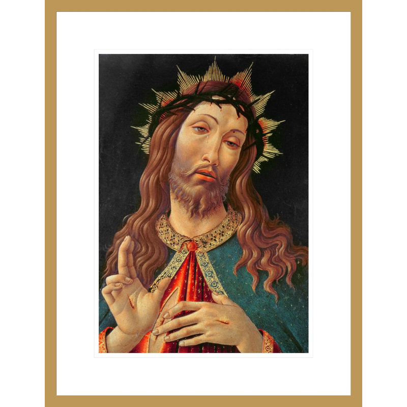 «Ecce Homo or The Redeemer» par Sandro Botticelli - reproduction d'art encadrée, H 21,75 po x l 16,96 po