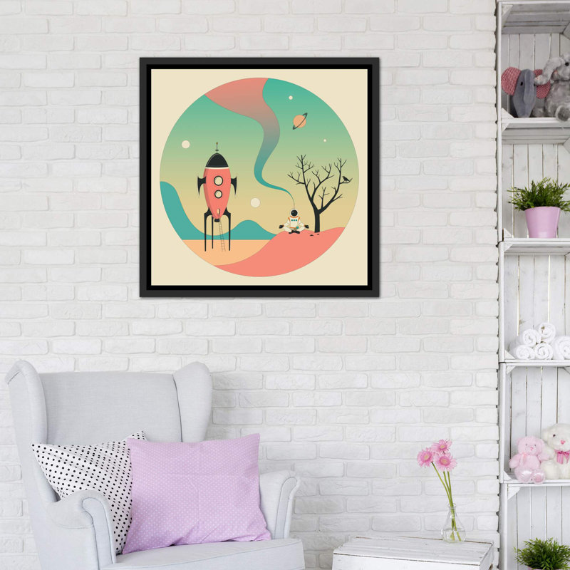 Explorez II, art encadré pour enfants, H 37 po x l 37 po x P 1,5 po, Toile avec cadre noir patiné