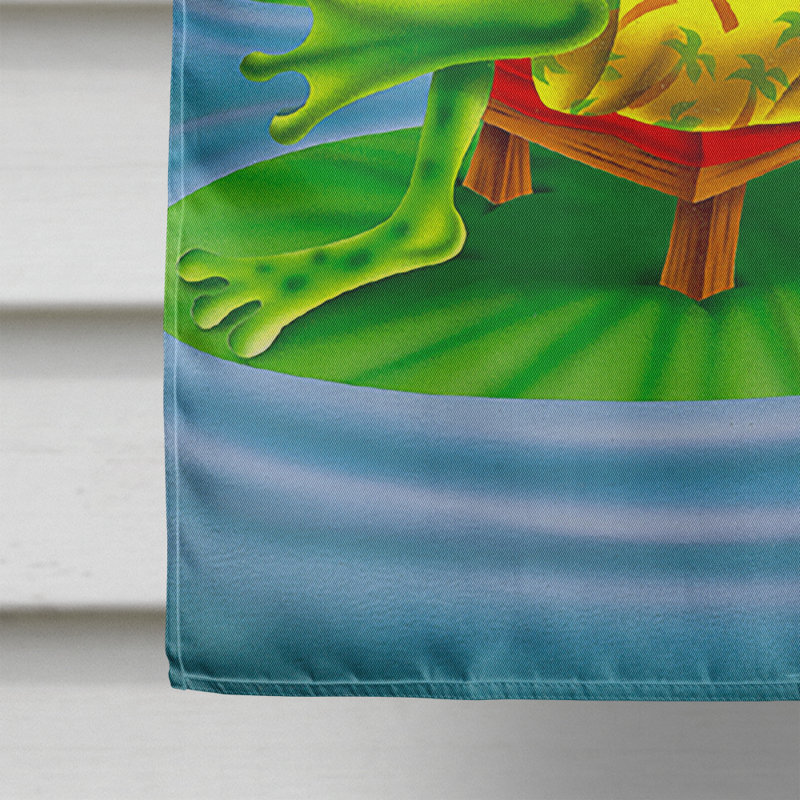 Chilaxin de grenouille sur le coussin lilly 2 côtés polyester 40 x 28 po drapeau maison