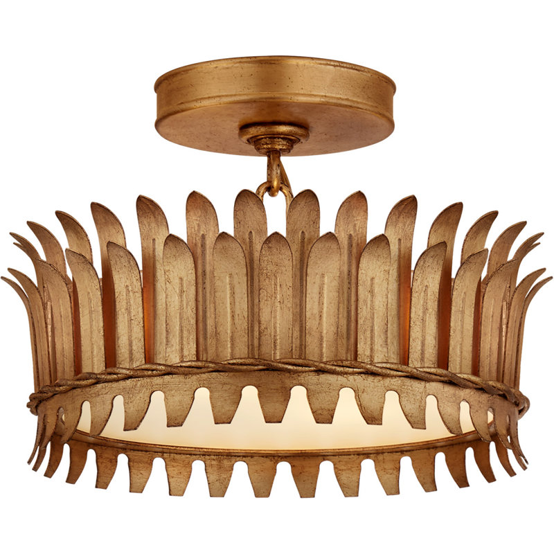Suzanne Kasler Leslie Semi-Flush, 8.25" H x 12" W x 12" D, Gilded Iron