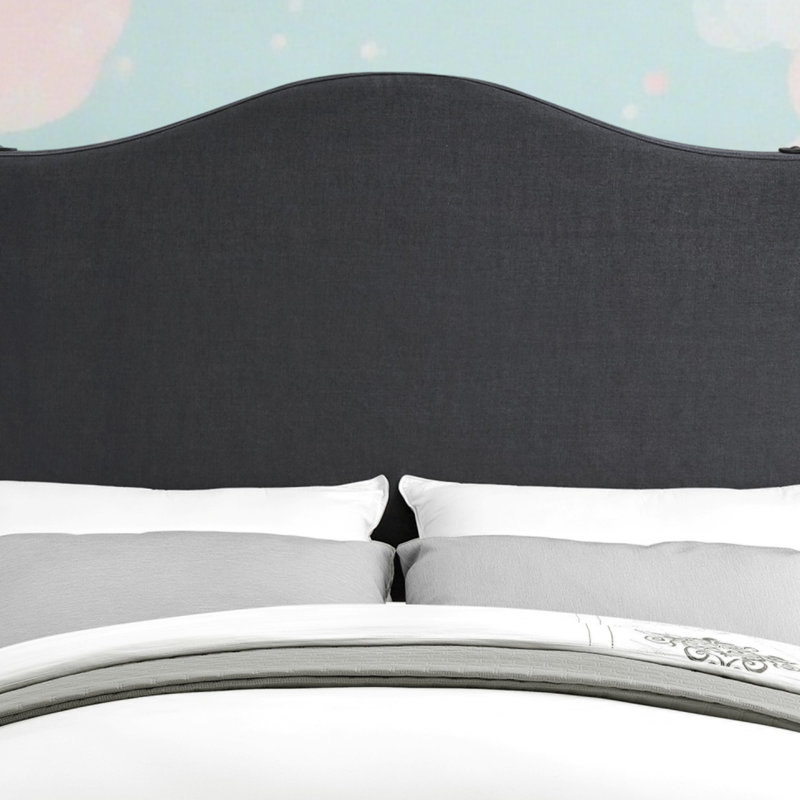 Tête de lit capitonnée et capitonnée, tête de lit en bois massif avec pieds en bois, tête de lit à hauteur réglable de 47 po à 63 po, tête de lit en tissu au design moderne