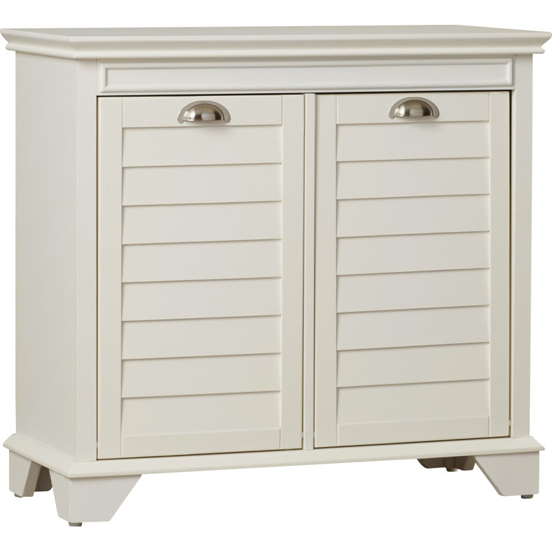Jaiheem Wood Cabinet Laundry Hamper, Crosley White