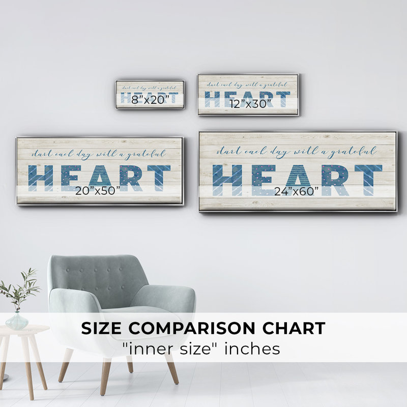 Grateful Heart - toile encadrée, H 12 po x l 30 po
