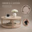 Table basse ronde transitionnelle 40 "avec tablette de rangement inférieure et roulettes Caston-309319390
