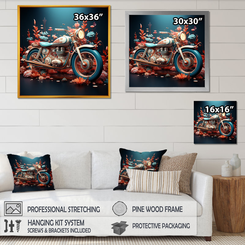 «Rustic Motocyle Odyssey I», reproduction sur toile, Toile tendue, 30" H x 30" W