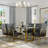 Luxury 70 Inch White Sintered Stone Dining Table With Brushed Bronze Base-525071319