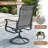 8-Person Round Patio Dining Set With 360° Swivel PVC-Coated Polyester Chairs-473032725