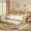 Lit de jour simple multifonctionnel avec bureau d'étude et lit gigogne - Une conception de chambre à coucher moderne pour les tablettes de rangement de petits espaces pour un style efficace