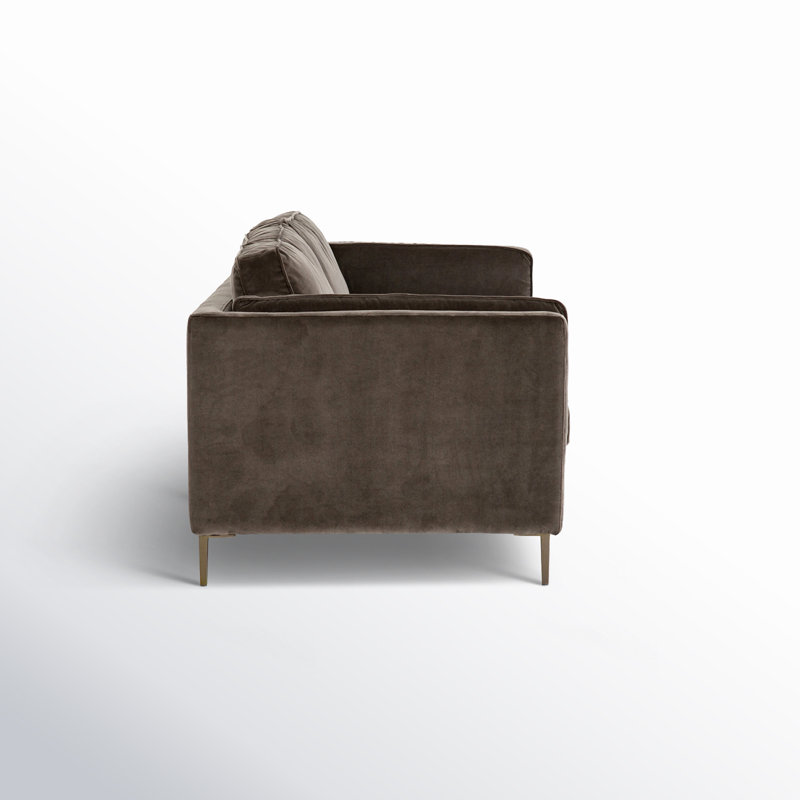 Emery Genuine Leather 84" Square Arm Sofa, Sapphire Birch