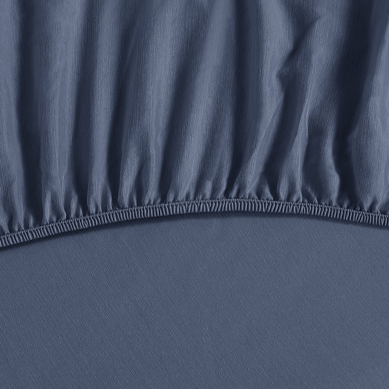 Ensemble de draps en bambou et rayonne avec taies d'oreiller, Marine, Ensemble de draps pour grand lit + 5 pièces suppl