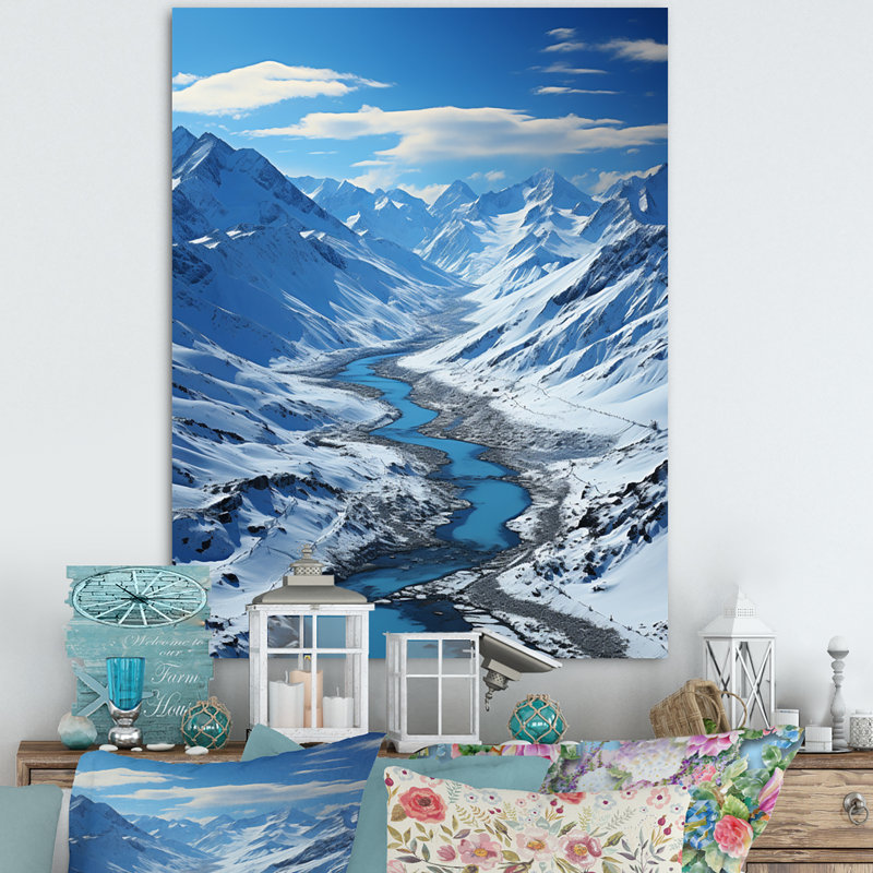 Burchinal Alaska Glacial Flow II - impression, H 32 po x l 16 po x P 1 po, Toile tendue