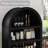 65" Tall Arched Storage Bookcase with Adjustable Shelves,Arched Cabinet with Drawer-554183897