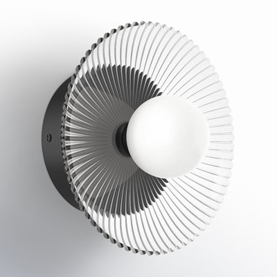 Hera Single Light Glass Dimmable LED Armed Sconce