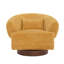 Fauteuil demi-tonneau pivotant de 37 po de largeur avec base en bois-698925358