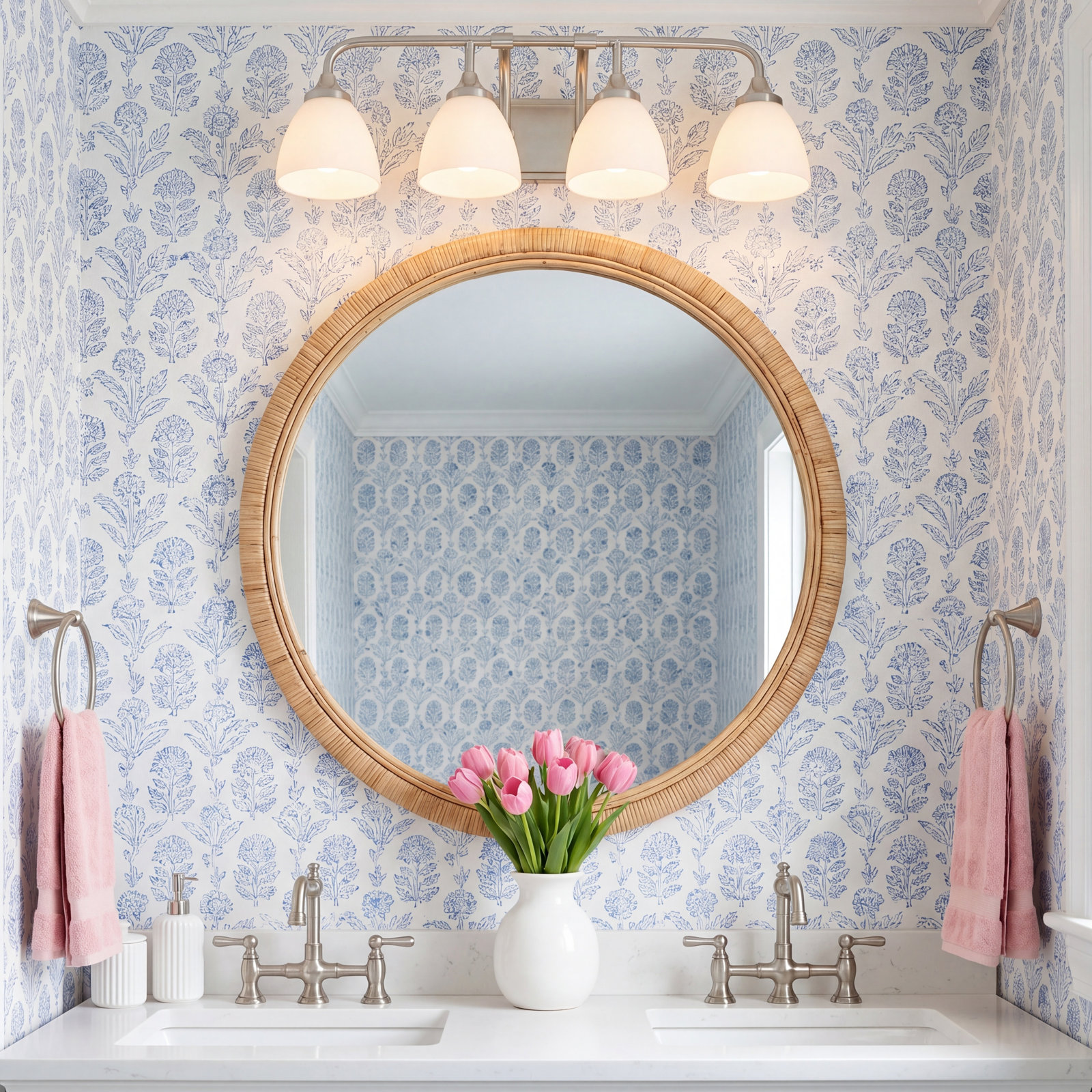 Ansara 4-Light Vanity Light, Polished Nickel