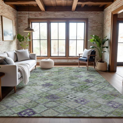 Tapis géométrique de qualité supérieure lavable à la machine Dahl AMF1081