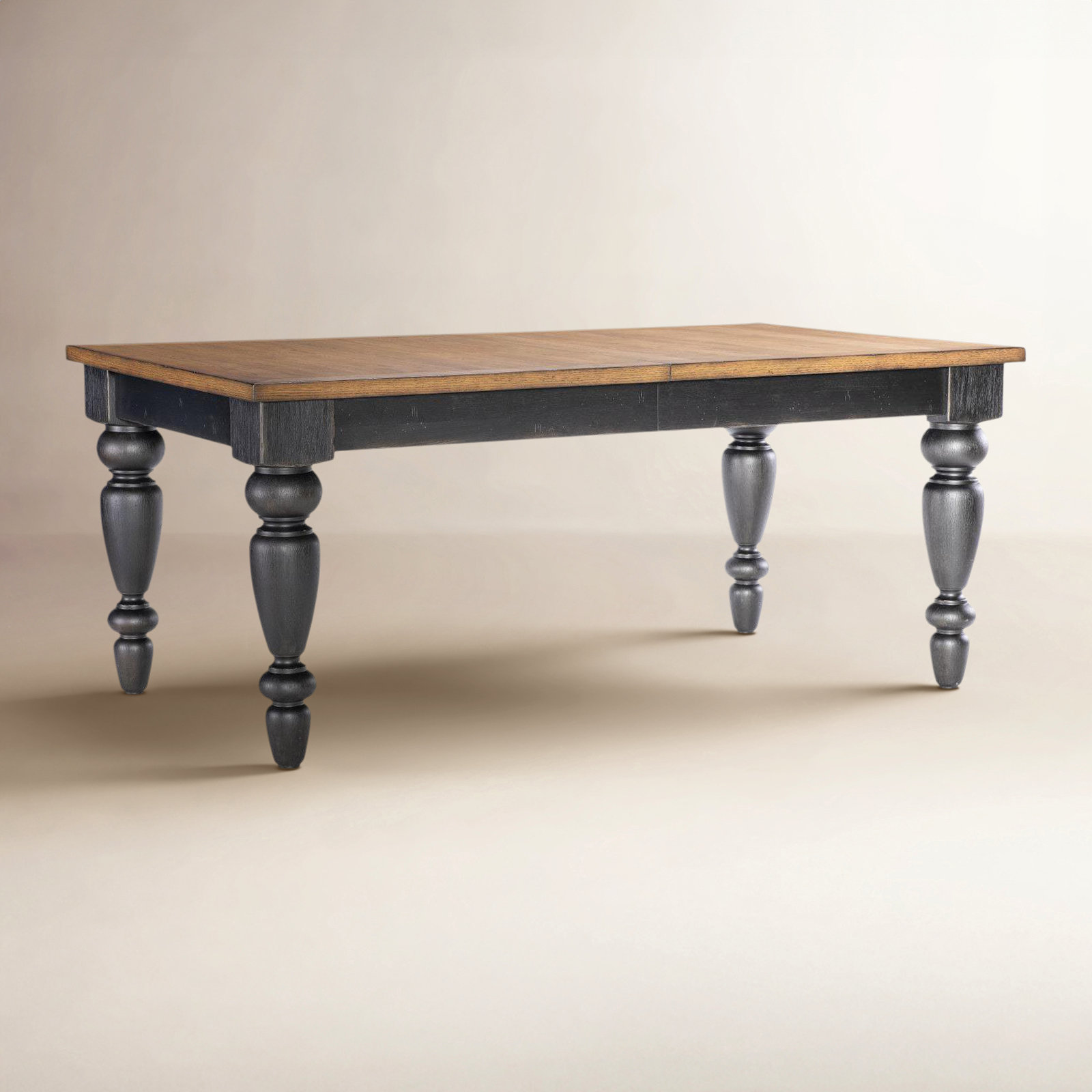 Country Living Vintage Market 72" Oak Dining Table, 30"H x 72"L x 40"W, Black