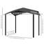 Auvent d'extérieur pour abri de jardin, 10 pi x 10 pi, structure en acier toutes saisons, gris, abri de jardin à motif géométrique, météo, 10 pi x avec structure