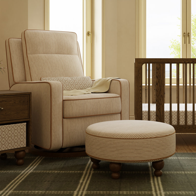 Astre Ottoman by Nate Berkus, Perf Bronze Stripe Eco-Crossweave