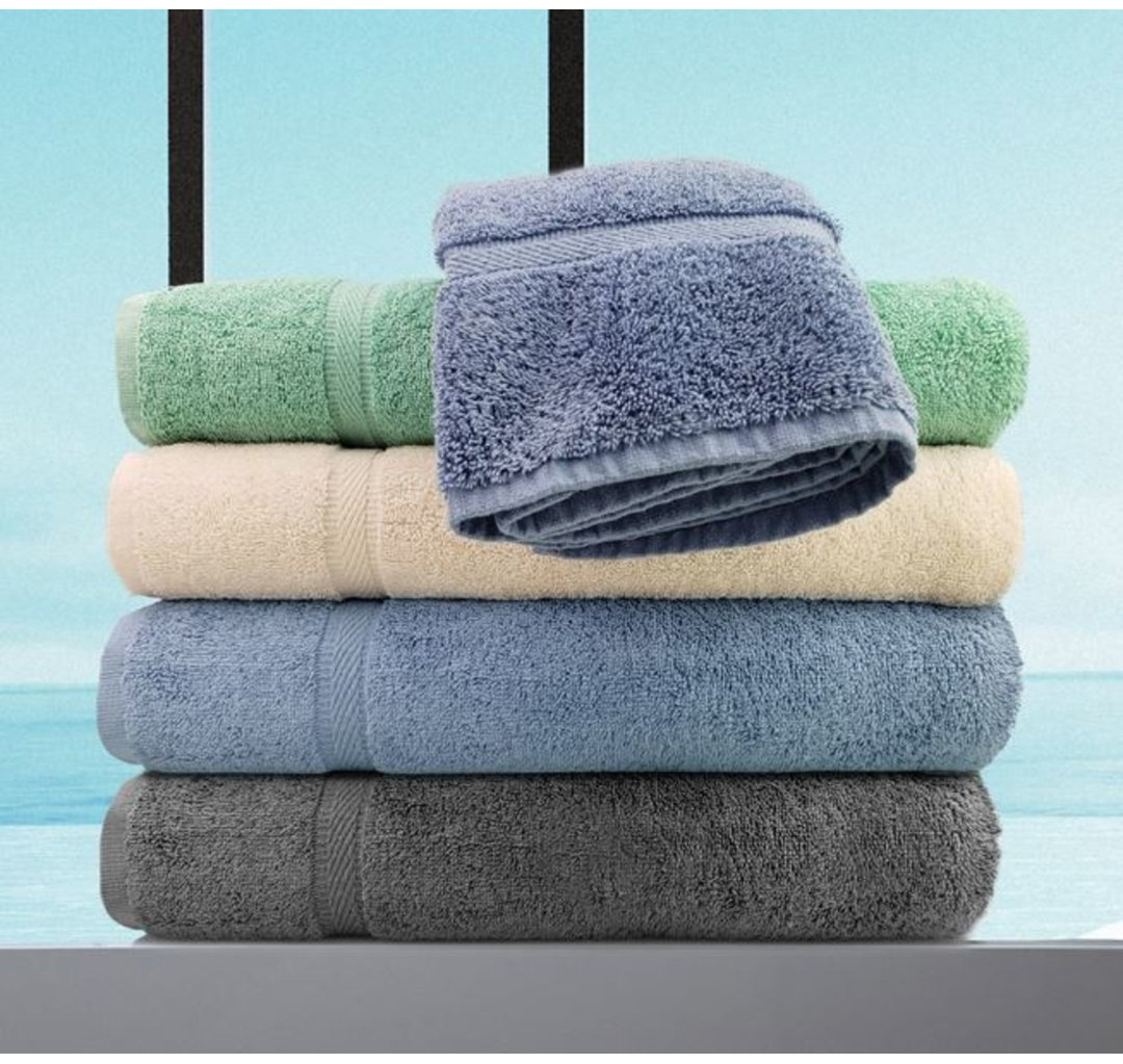 GOI Collection Dyed 100% Cotton Bath Sheet Towel Set By Rifz (Set of 6) Rifz 