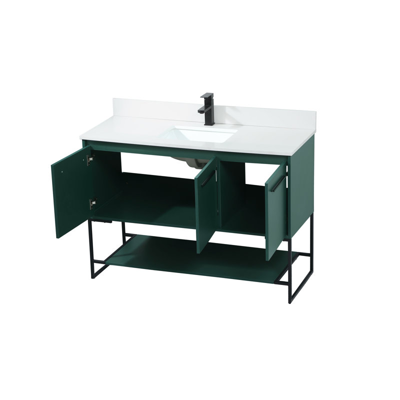 Ensemble de meuble-lavabo simple 48 po Rozell, Vert
