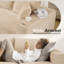 Canapé modulaire 108 po Cloud, siège en L avec assise profonde, velours côtelé, méridienne droite beige-1431095708-1431095707