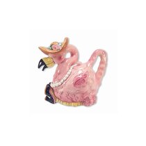 HOME-X Pink Flamingo Whistling Tea Kettle, Animal Teapot, Kitchen