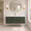 Meuble-lavabo mural vert antique 48 po avec armoire en bois massif et lavabo en acrylique